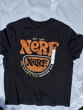 Men’s size XL NERF Vintage Logo Graphic Tee - Black & Orange Father’s Day